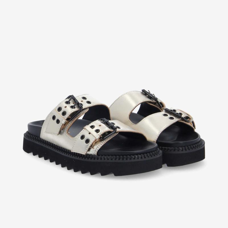 STELLA BUCKLE W - METAL LEATHER - GOLD